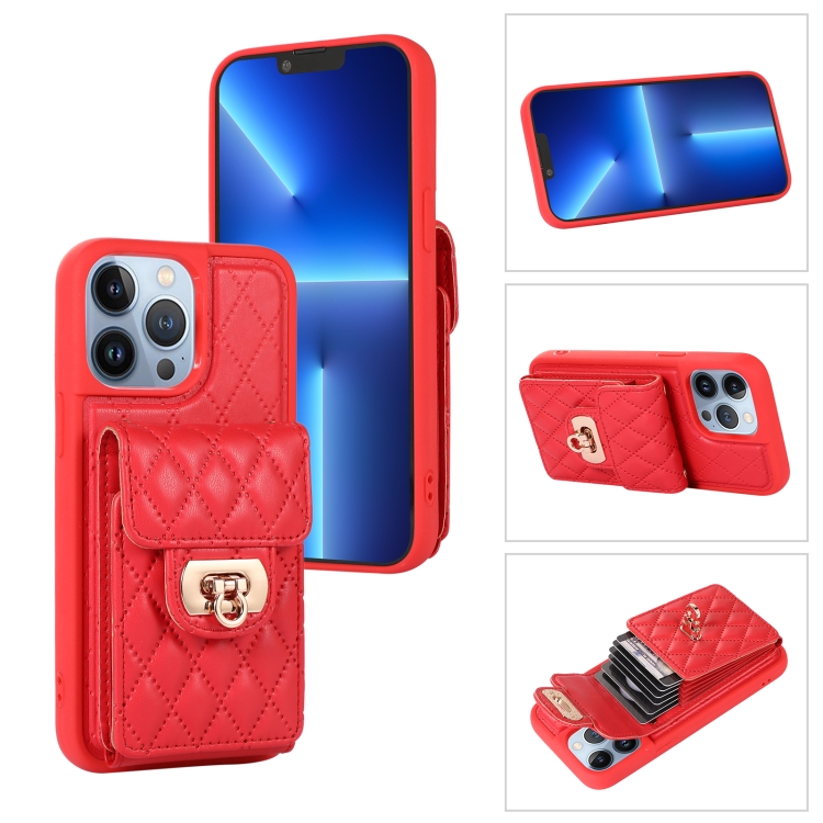 

For iPhone 13 Pro Max Card Slot Leather Phone Case(Red)