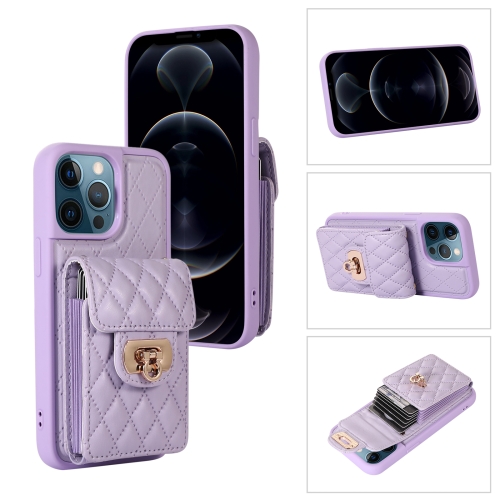 

For iPhone 12 / 12 Pro Card Slot Leather Phone Case(Purple)