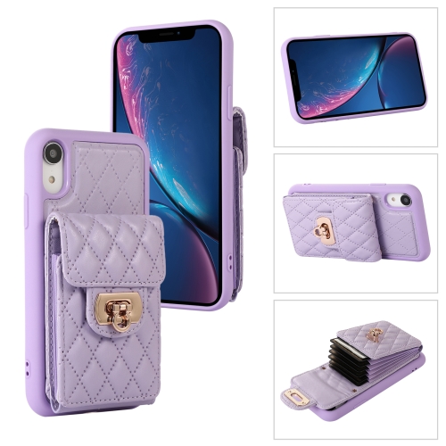 

For iPhone XR Card Slot Leather Phone Case(Purple)