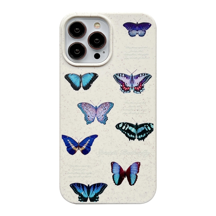 

For iPhone 14 Pro Ins Style Lovely Pattern Degradable Phone Case(Butterfly Family)