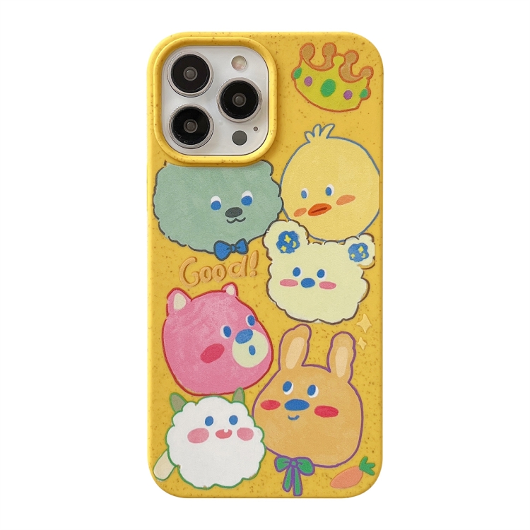 

For iPhone 13 Pro Max Ins Style Lovely Pattern Degradable Phone Case(Crown Zoo)
