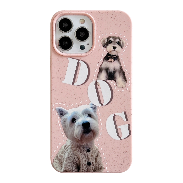 

For iPhone 12 Ins Style Lovely Pattern Degradable Phone Case(Dogs)