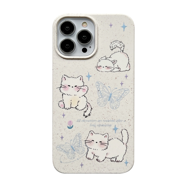 

For iPhone 12 Ins Style Lovely Pattern Degradable Phone Case(Lazy Cat)