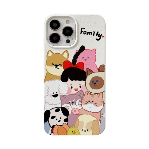

For iPhone 12 Pro Max Ins Style Lovely Pattern Degradable Phone Case(Family)