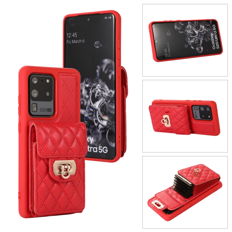 For Samsung Galaxy S20 Ultra Card Slot Leather Phone Case(Red)