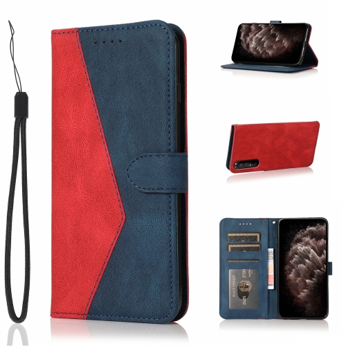 

For Sony Xperia 1 II Dual-color Stitching Leather Phone Case(Red Blue)