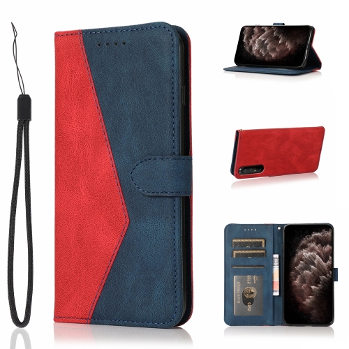 

For Sony Xperia 1 III Dual-color Stitching Leather Phone Case(Red Blue)