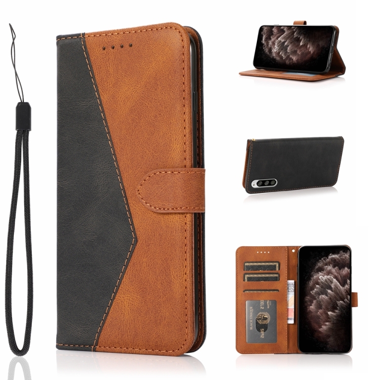 

For Sony Xperia 5 Dual-color Stitching Leather Phone Case(Black Brown)