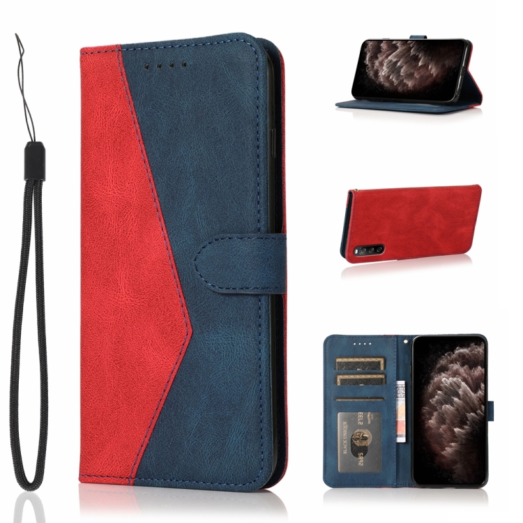 

For Sony Xperia 10 III Dual-color Stitching Leather Phone Case(Red Blue)