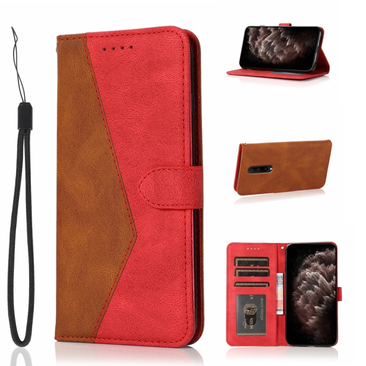 

For OnePlus 7 Pro Dual-color Stitching Leather Phone Case(Brown Red)