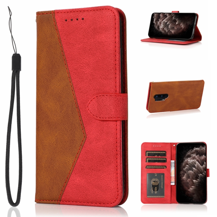 

For OnePlus 8 Pro Dual-color Stitching Leather Phone Case(Brown Red)