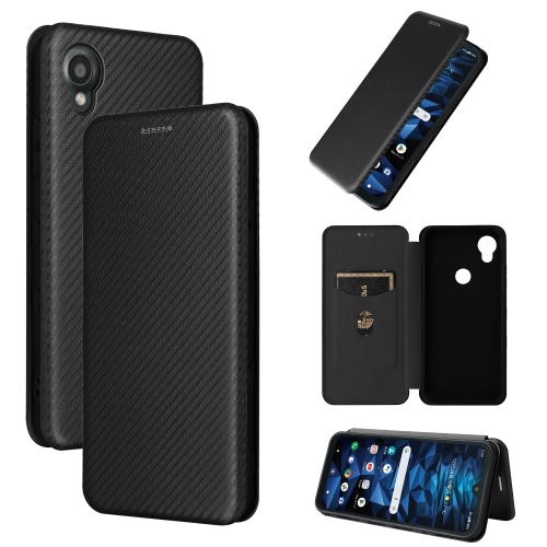 

For Kyocera Digno SX3 KYG02 Carbon Fiber Texture Flip Leather Phone Case(Black)