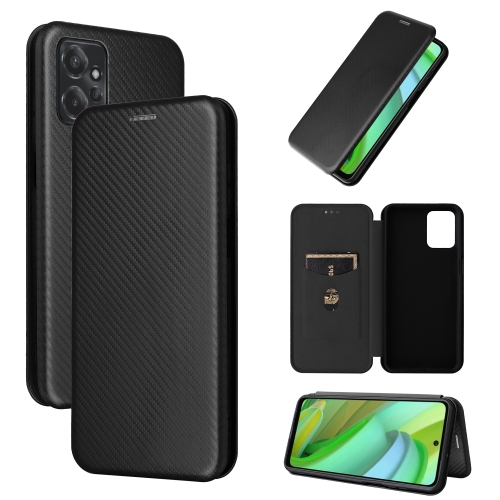 

For Motorola Moto G Power 2023 Carbon Fiber Texture Flip Leather Phone Case(Black)