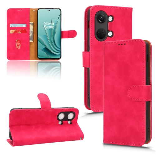 

For OnePlus Ace 2V Skin Feel Magnetic Flip Leather Phone Case(Rose Red)