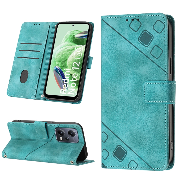 

For Xiaomi Poco X5 5G Skin-feel Embossed Leather Phone Case(Green)