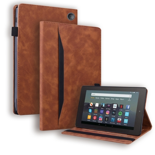

For Amazon Kindle Fire 7 2022 Business Shockproof Horizontal Flip Leather Tablet Case with Wake-up Function(Brown)