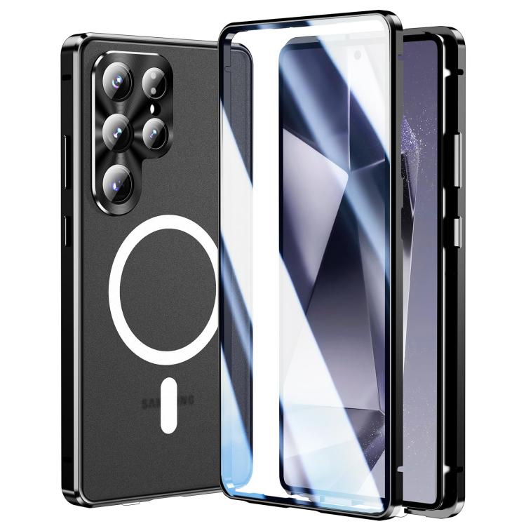 

For Samsung Galaxy S26 Ultra 5G HD Full Cover Magsafe Magnetic Metal Tempered Glass Phone Case(Black)