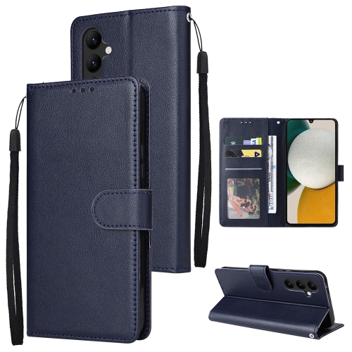 

For Samsung Galaxy A34 3 Card Slots Multifunctional Leather Phone Case(Navy Blue)