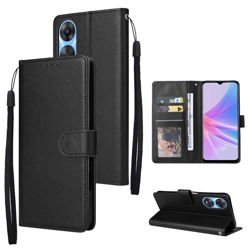 

For OPPO A58 / A78 3 Card Slots Multifunctional Leather Phone Case(Black)
