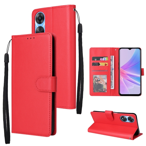 

For OPPO A58 / A78 3 Card Slots Multifunctional Leather Phone Case(Red)