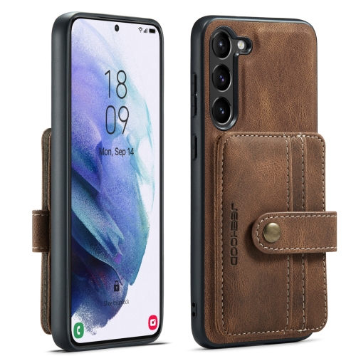 

For Samsung Galaxy A54 5G / A54 4G JEEHOOD RFID Blocking Anti-Theft Magnetic PU Phone Case(Brown)