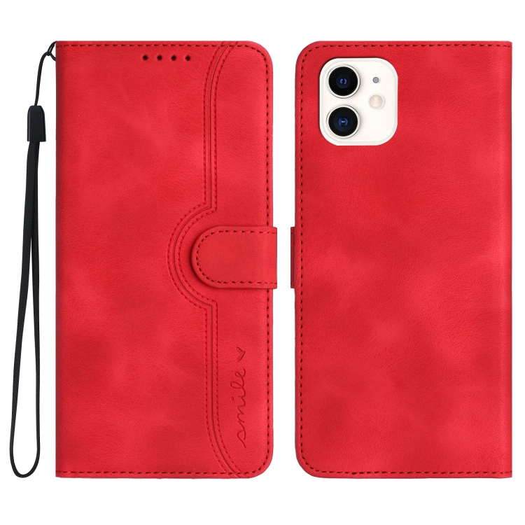 

For iPhone 11 Heart Pattern Skin Feel Leather Phone Case(Red)