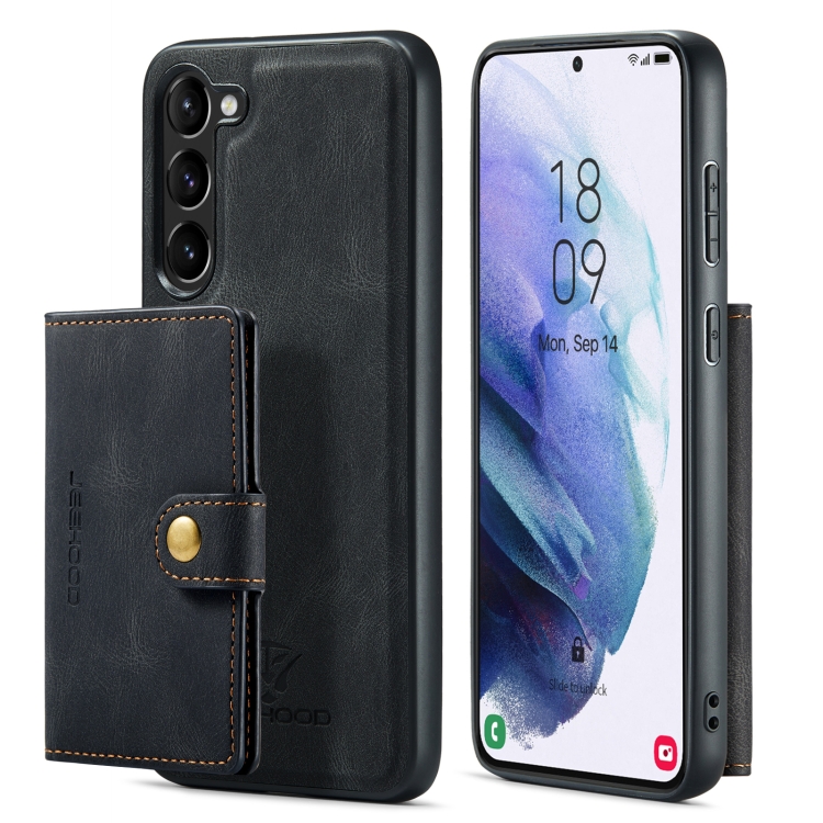 

For Samsung Galaxy A54 5G / A54 4G JEEHOOD Retro Magnetic Detachable Protective Phone Case with Wallet & Card Slot(Black)