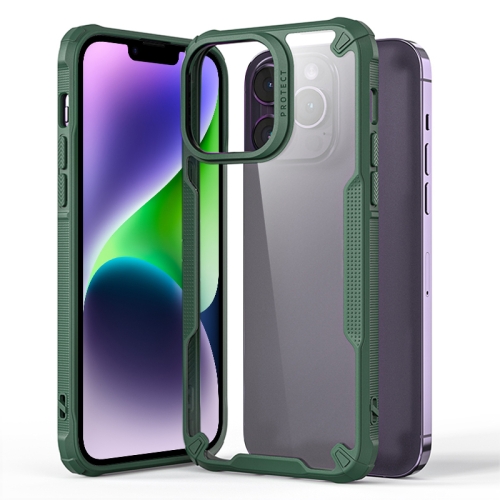 

For iPhone 14 Four-corner Glossy Shockproof Phone Case(Green)