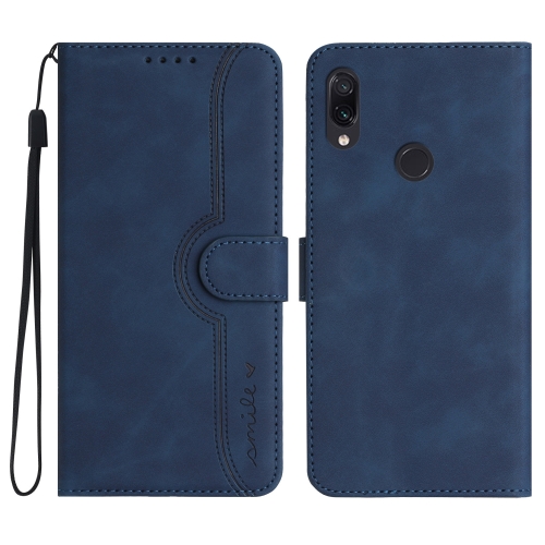 

For Xiaomi Redmi Note 7 Heart Pattern Skin Feel Leather Phone Case(Royal Blue)