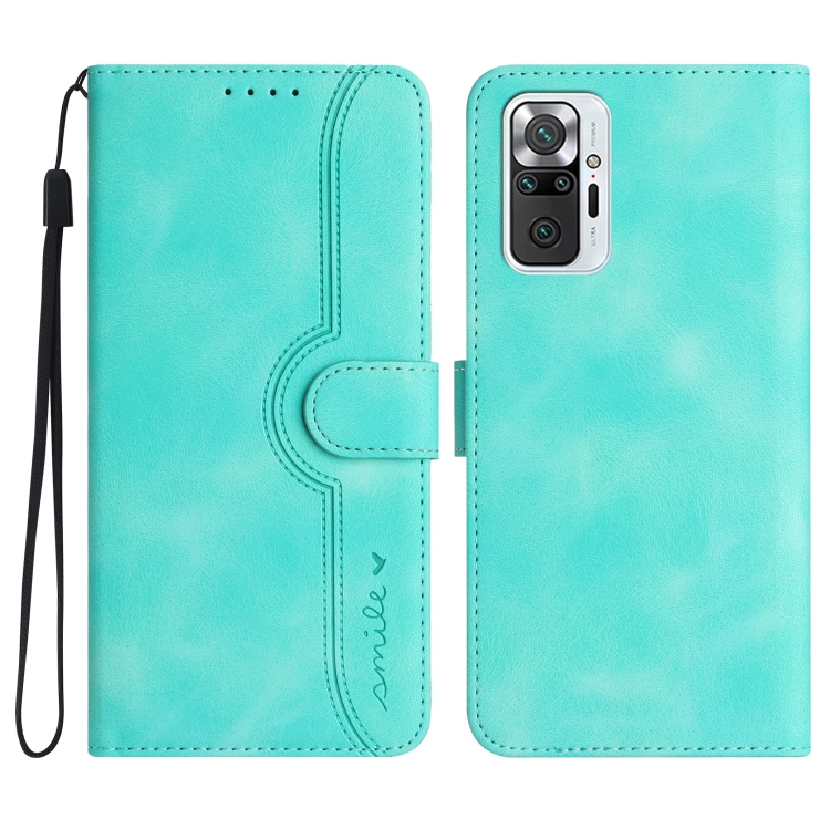 

For Xiaomi Redmi Note 10 Pro 4G Global/Note 10 Pro Max Heart Pattern Skin Feel Leather Phone Case(Light Blue)