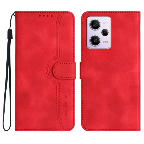 

For Xiaomi Redmi Note 12 Pro+ 5G Heart Pattern Skin Feel Leather Phone Case(Red)