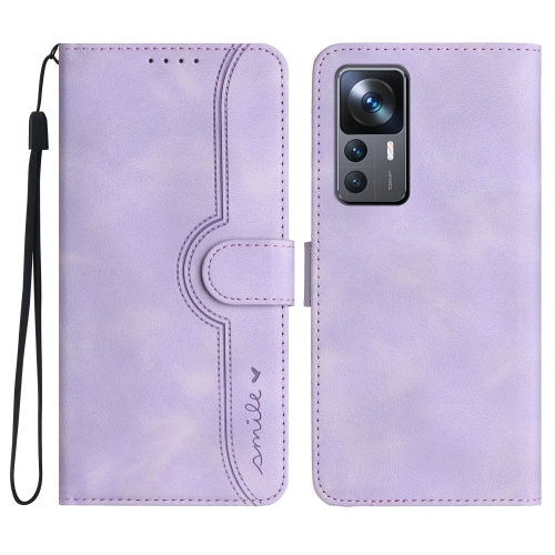 

For Xiaomi 12T/12T Pro/Redmi K50 Ultra Heart Pattern Skin Feel Leather Phone Case(Purple)