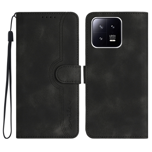 

For Xiaomi 13 Pro Heart Pattern Skin Feel Leather Phone Case(Black)