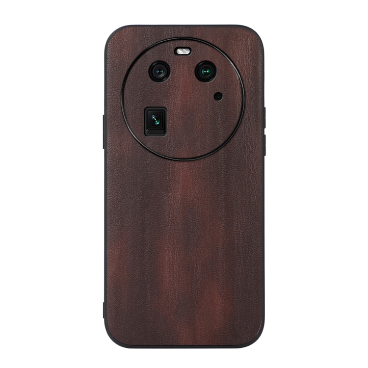 

For OPPO Find X6 Yellow Cow Texture PU Phone Case(Coffee)