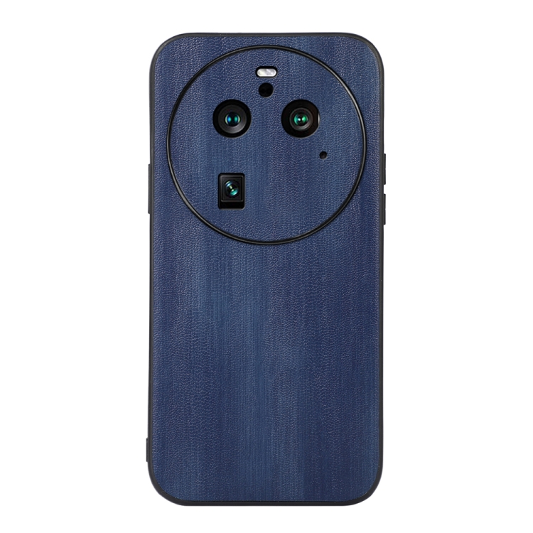 

For OPPO Find X6 Pro Yellow Cow Texture PU Phone Case(Blue)