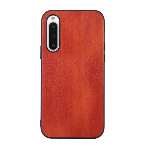 

For Sony Xperia 10 V Yellow Cow Texture PU Phone Case(Brown)