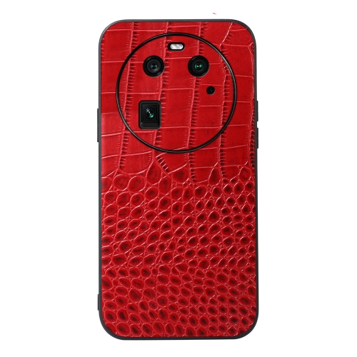 

For OPPO Find X6 Crocodile Texture Genuine Leather Phone Case(Red)