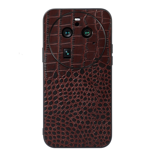 

For OPPO Find X6 Pro Crocodile Texture Genuine Leather Phone Case(Coffee)