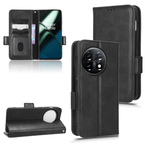 

For OnePlus Ace 2 5G Symmetrical Triangle Leather Phone Case(Black)