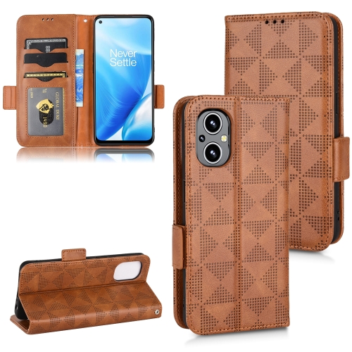 

For OnePlus Nord N20 5G Symmetrical Triangle Leather Phone Case(Brown)