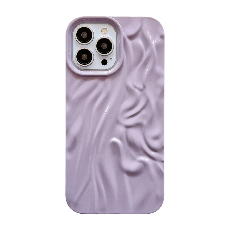 

For iPhone 14 Shiny Wrinkle Phone Case(Purple)