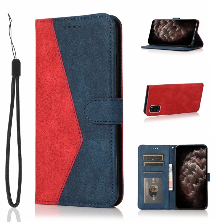 

For Samsung Galaxy A31 Dual-color Stitching Leather Phone Case(Red Blue)