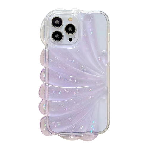 

For iPhone 14 Pro Max Glitter Shell Texture Epoxy TPU Phone Case(Purple)