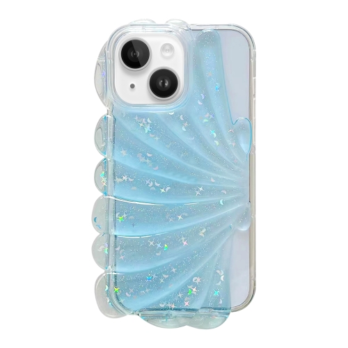 

For iPhone 14 Glitter Shell Texture Epoxy TPU Phone Case(Blue)