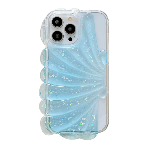 

For iPhone 12 Pro Max Glitter Shell Texture Epoxy TPU Phone Case(Blue)