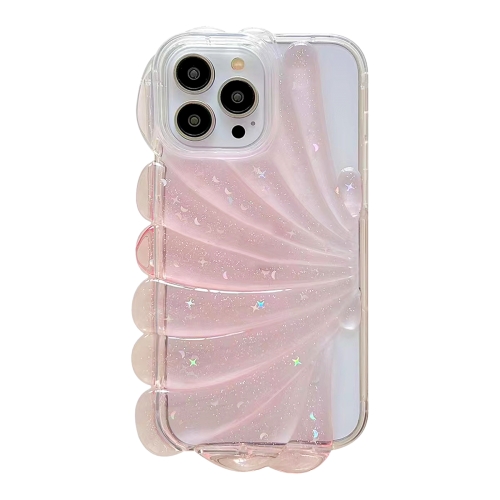 

For iPhone 12 Pro Glitter Shell Texture Epoxy TPU Phone Case(Pink)