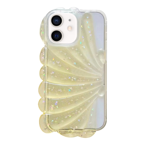 

For iPhone 11 Glitter Shell Texture Epoxy TPU Phone Case(Yellow)