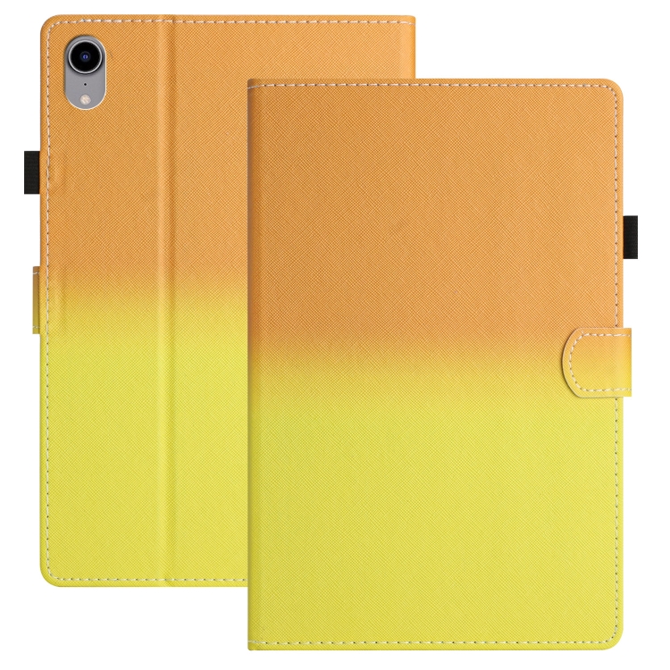 

For iPad 10th Gen 10.9 2022 Stitching Gradient Leather Tablet Case(Orange Yellow)