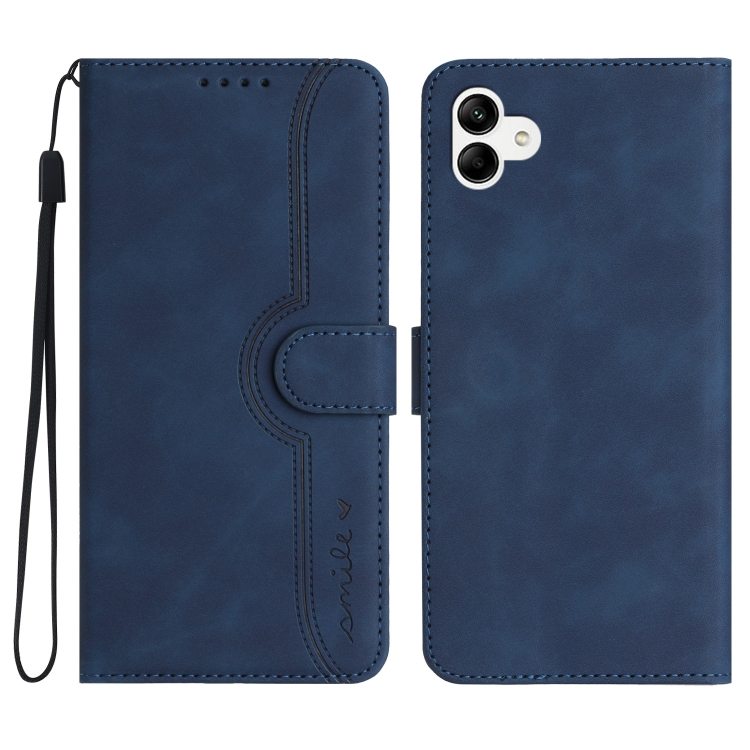 

For Samsung Galaxy A04e Heart Pattern Skin Feel Leather Phone Case(Royal Blue)