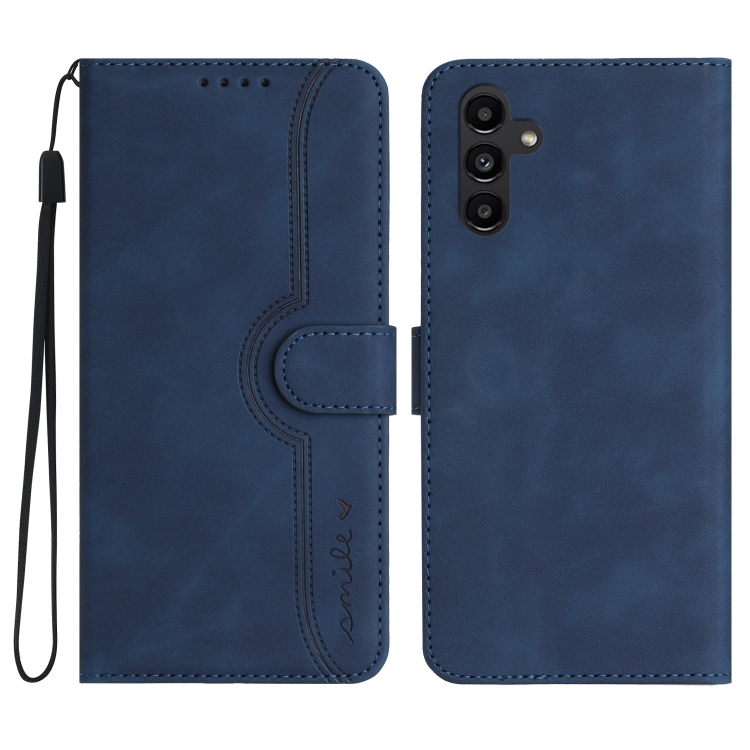 

For Samsung Galaxy A14 5G Heart Pattern Skin Feel Leather Phone Case(Royal Blue)